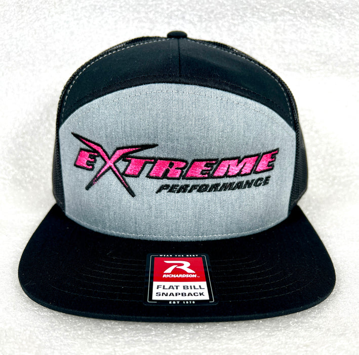 Extreme Performance Black / Grey Pink Logo Snap Back Hat