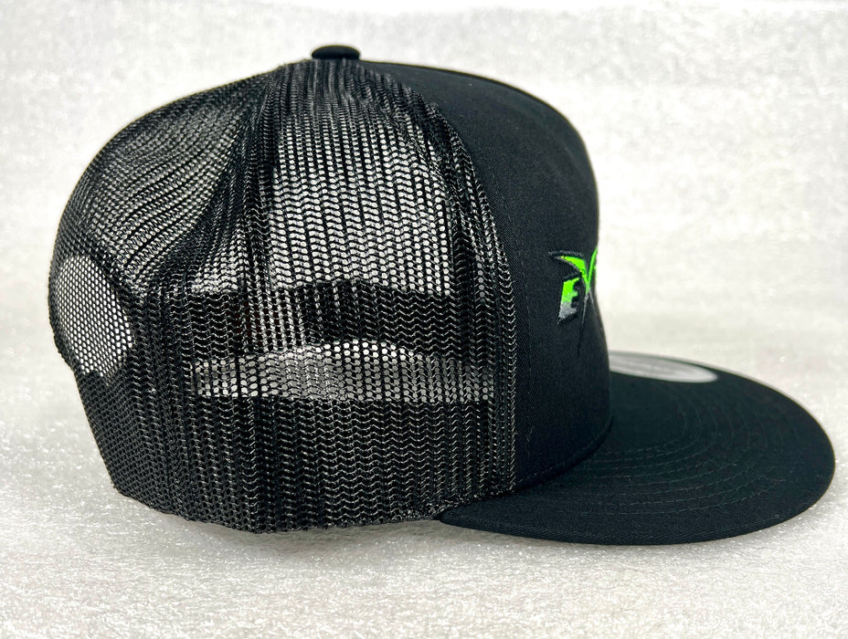 Extreme Performance Black With Green Logo Snap Back Hat