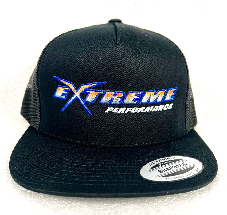 Extreme Performance Black With Orange & Blue Logo Snap Back Hat