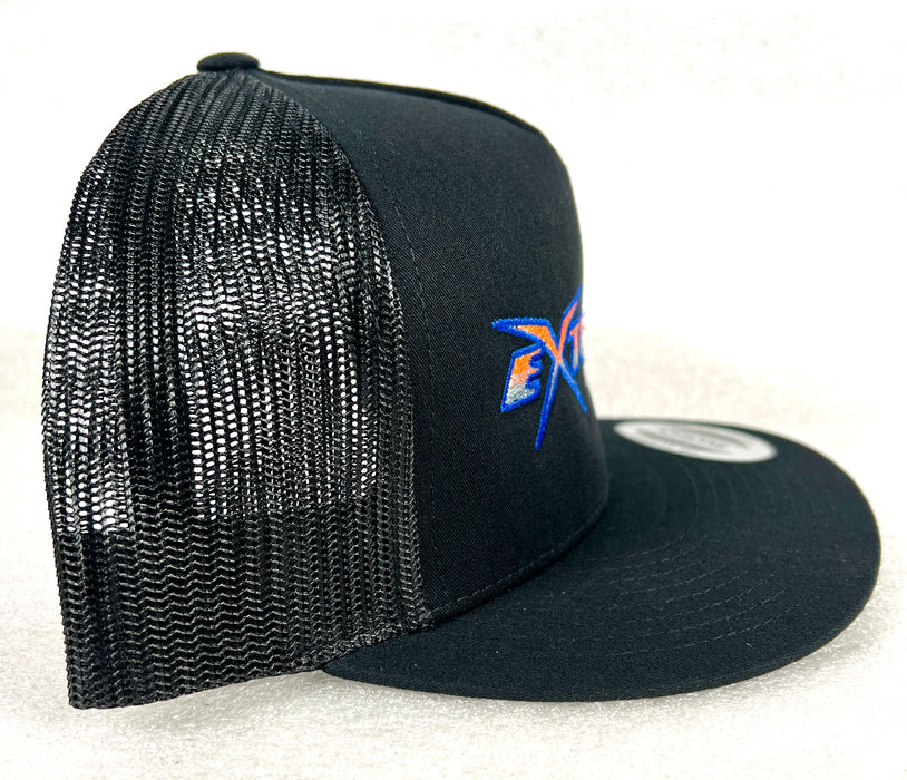 Extreme Performance Black With Orange & Blue Logo Snap Back Hat