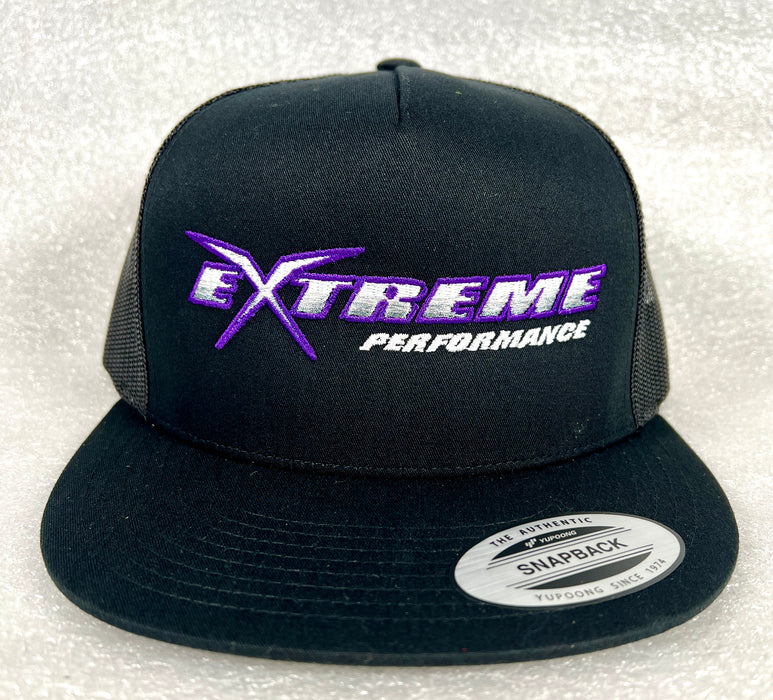 Extreme Performance Black With Purple Logo Snap Back Hat